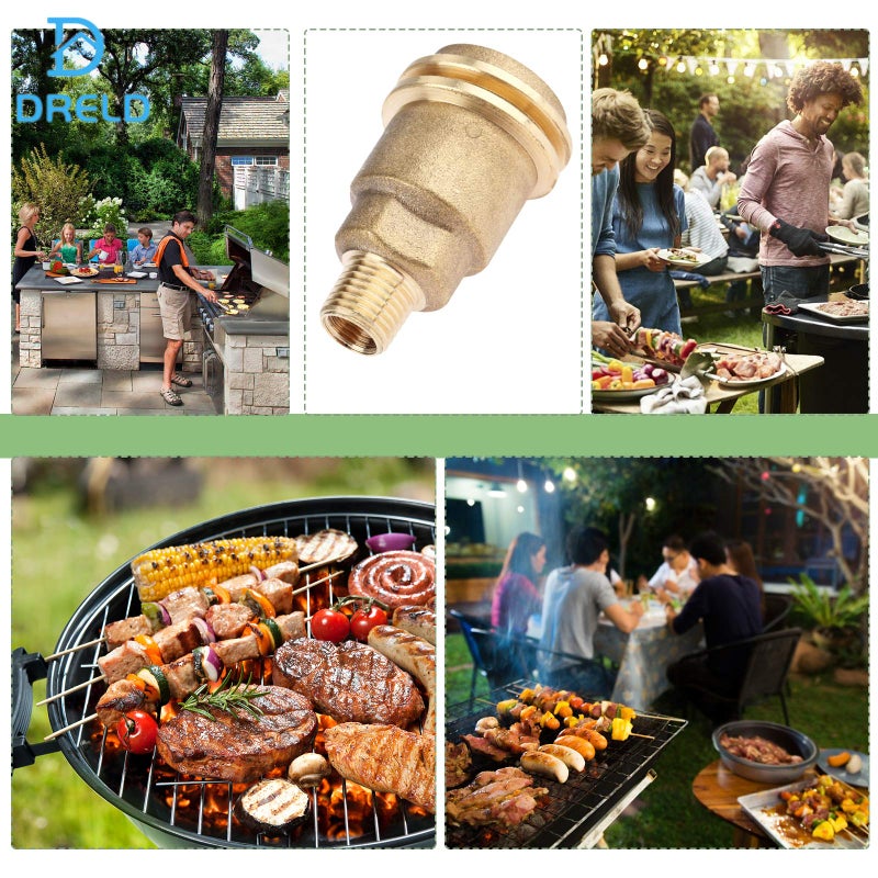 DRELD Male 5042 QCC1 Nut, Propane Gas Fitting Hose Adapter with 1/4" Male Pipe Thread Propane Quick Connect Fittings Hose Propane Adapter Solid Brass - Image 5